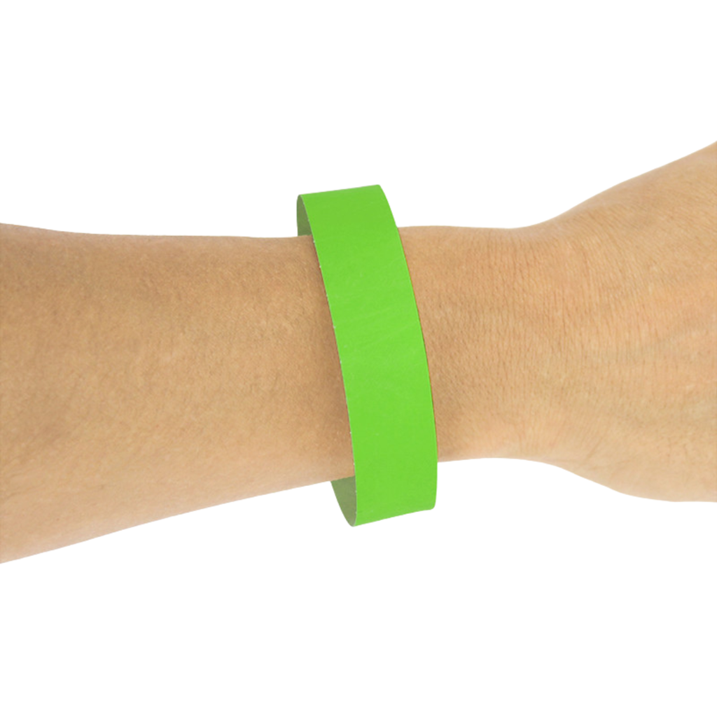 50 GROENE papieren identificatie polsbandjes - scheurvast