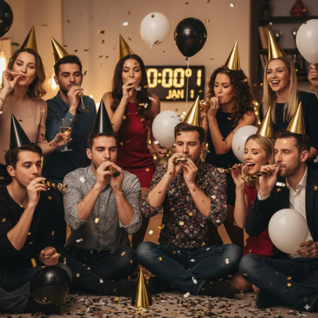 10-persoons gouden en zwart feestpakket