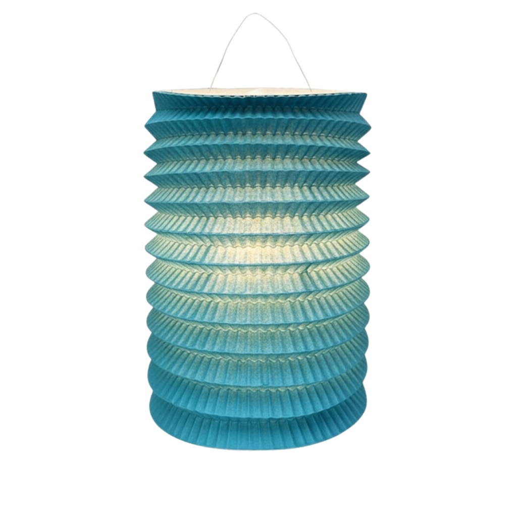 12 Blauwe papieren lampions - 16 cm