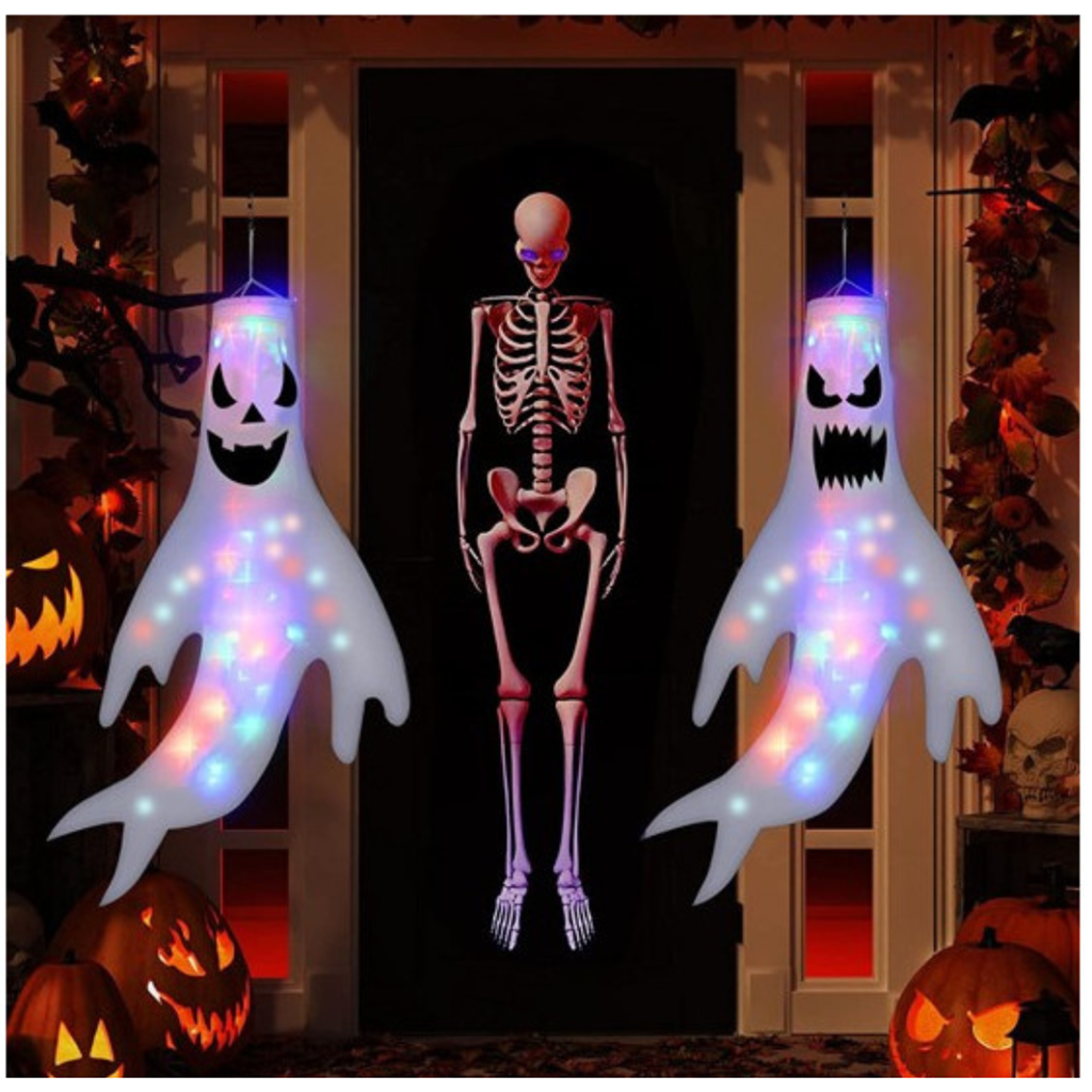 LED hangend spook 120 x 63 cm 2 verschillende designs incl. batterijen