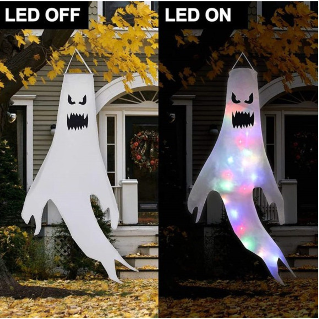 LED hangend spook 120 x 63 cm 2 verschillende designs incl. batterijen