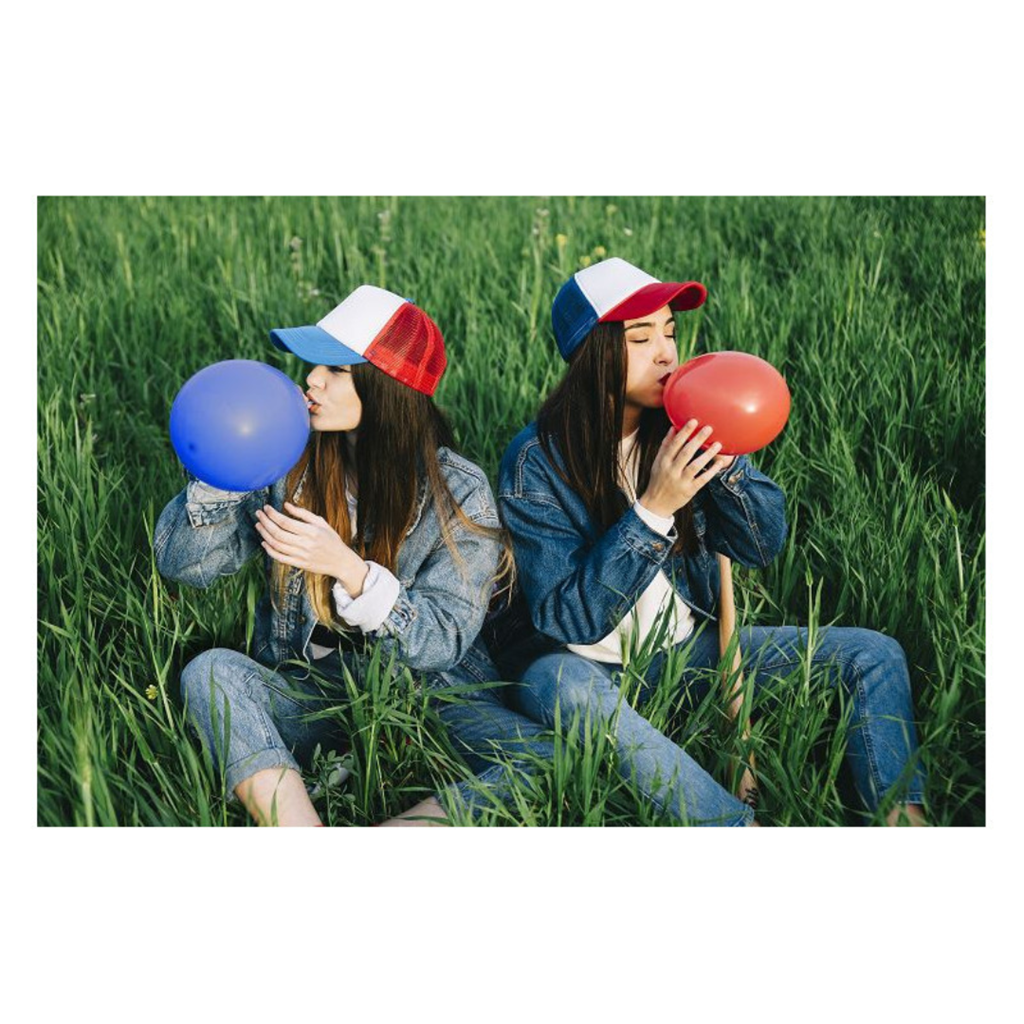 100 blauwe, witte en rode ballonnen 30 cm