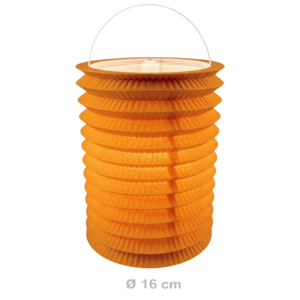 12 Oranje papieren lampions - 16 cm