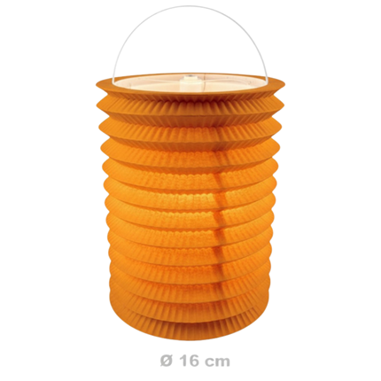 12 Oranje papieren lampions - 16 cm
