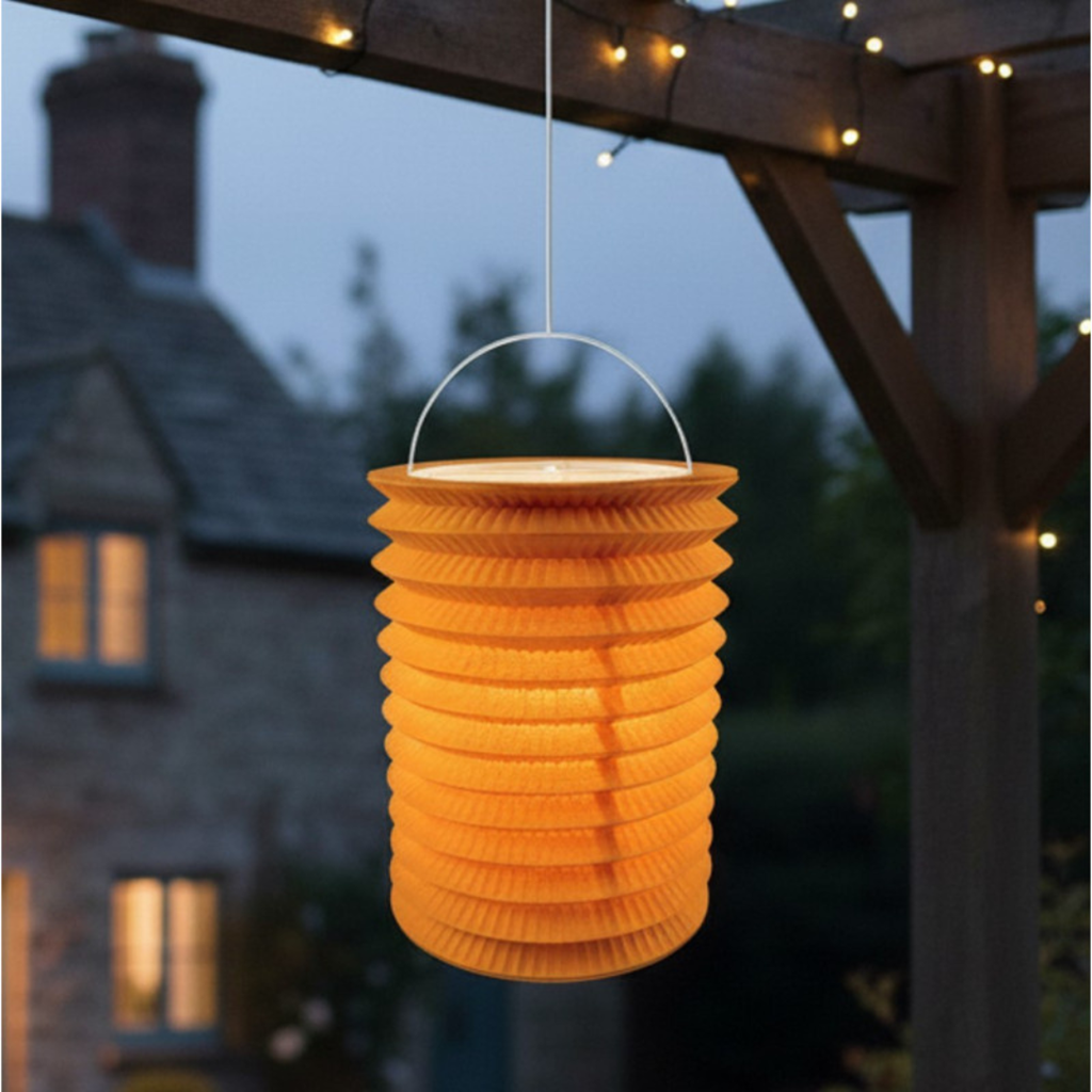 12 Oranje papieren lampions - 16 cm
