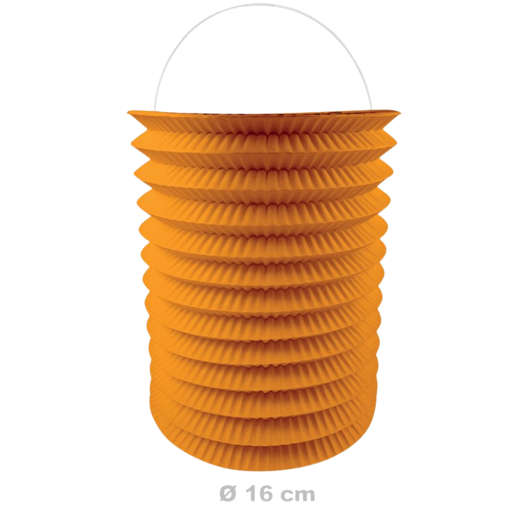 12 Oranje papieren lampions - 16 cm
