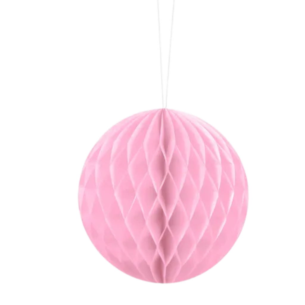 Lichtroze honingraatbal - 10 cm