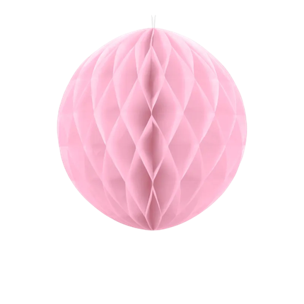 Lichtroze honingraatbal - 10 cm