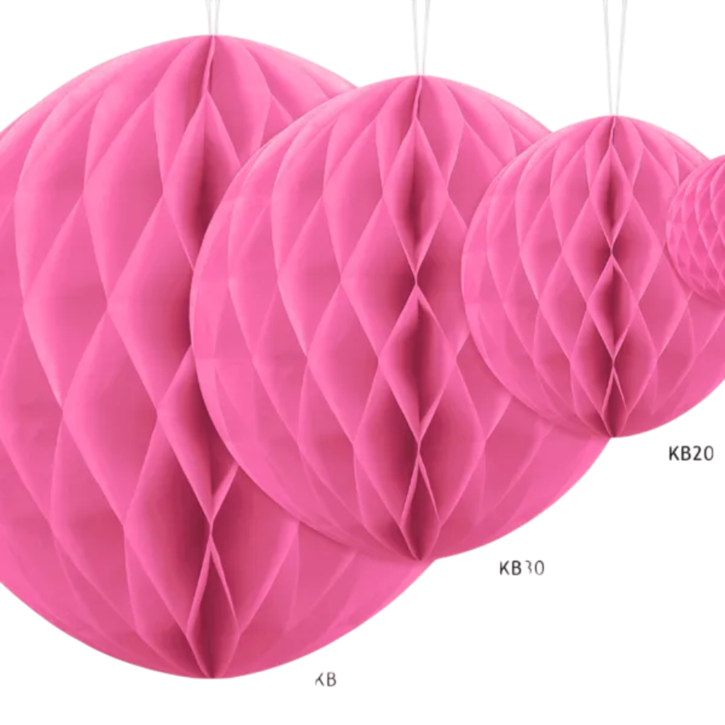Roze honingraatbal - 20 cm