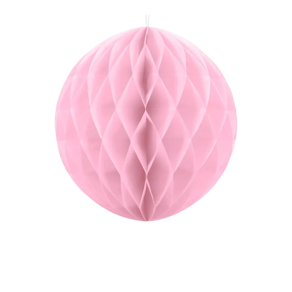 Lichtroze honingraatbal - 20 cm