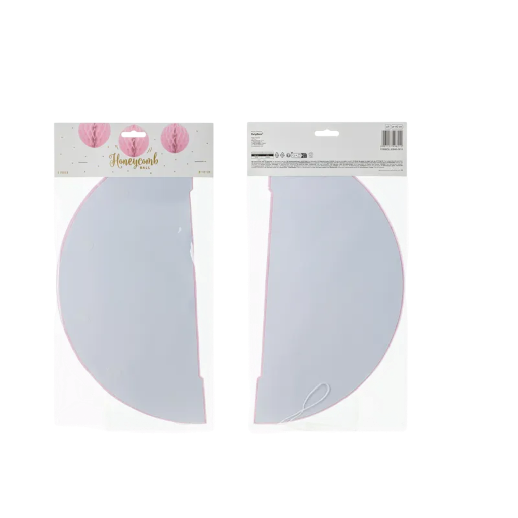 Lichtroze honingraatbal - 20 cm