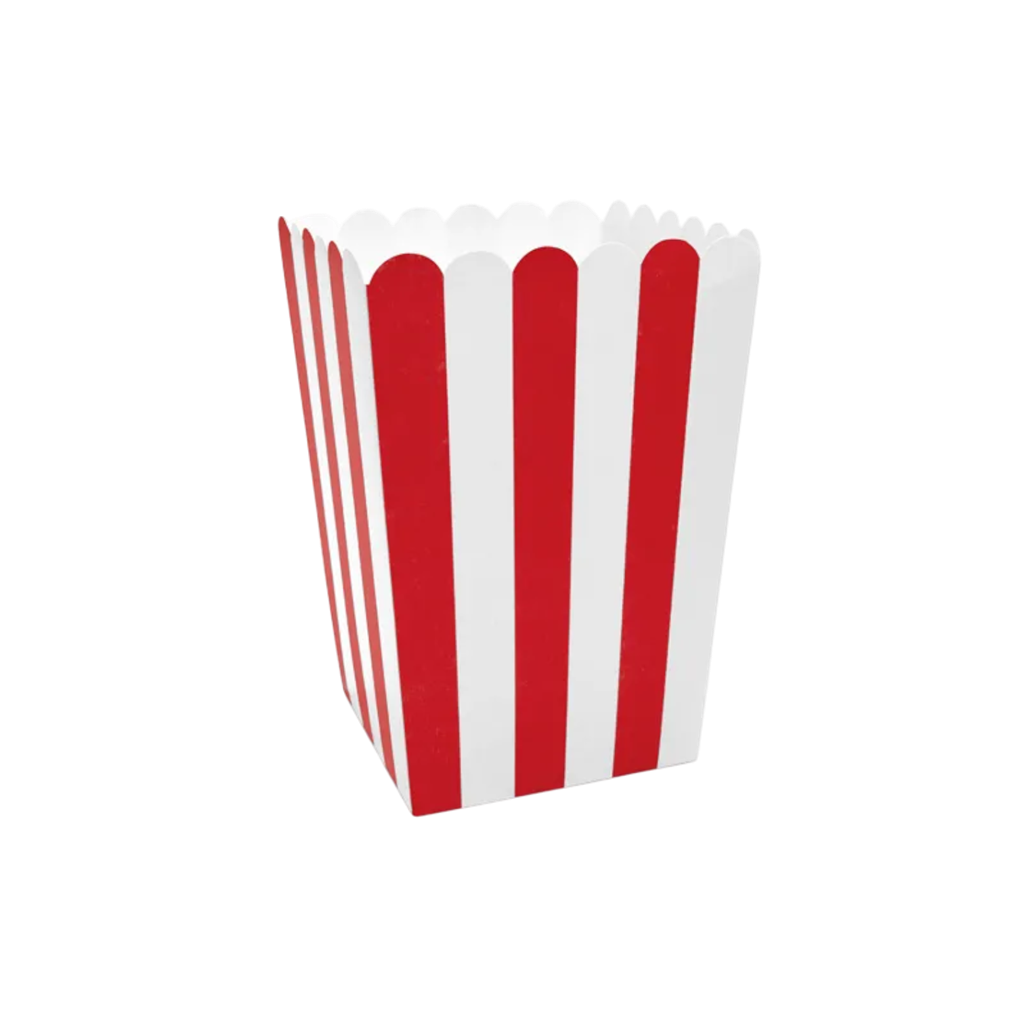 6 rood-wit gestreepte popcorndozen