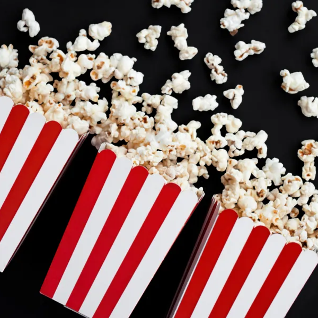 6 rood-wit gestreepte popcorndozen