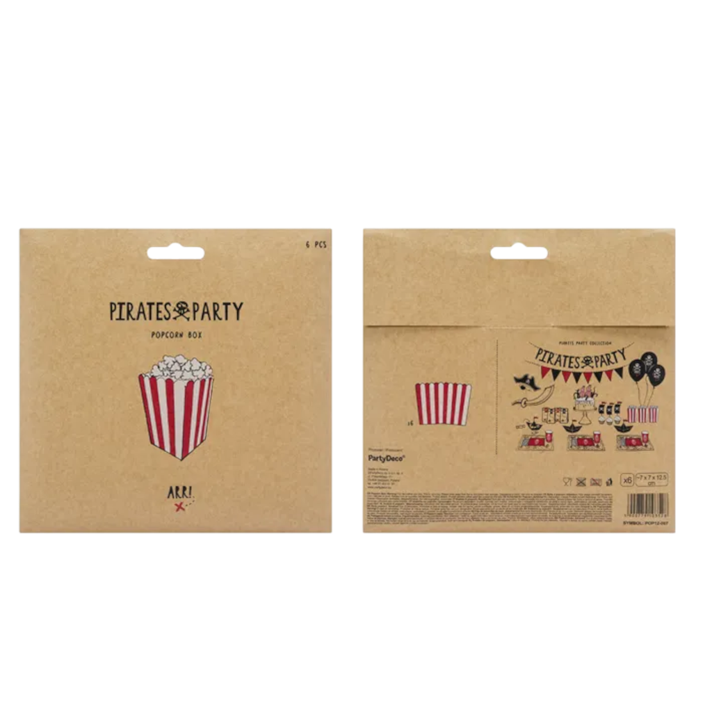 6 rood-wit gestreepte popcorndozen