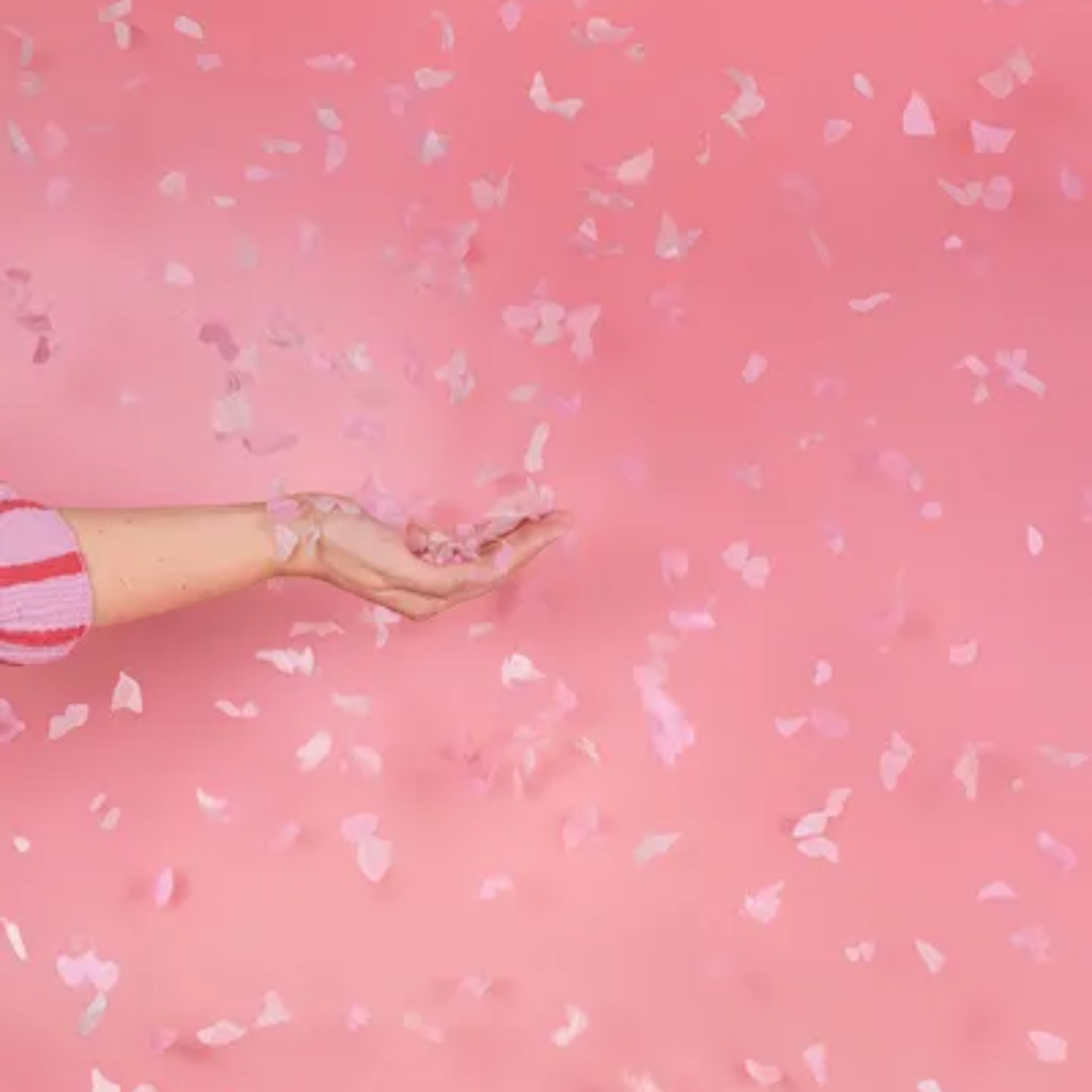 Gender Reveal confetti kanon met roze vlinders 20 cm