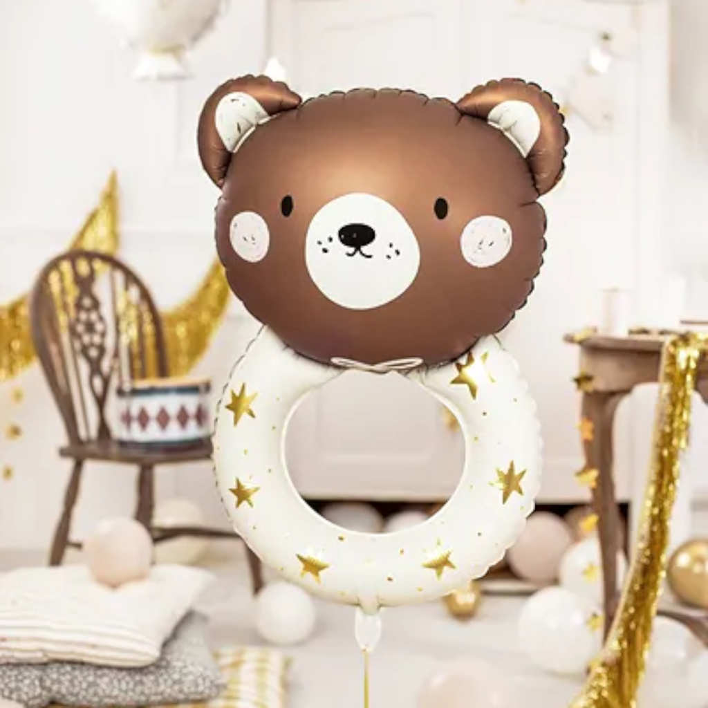 Aluminium ballon Rammelaar Beer, 61 x 88 cm, crème en bruin