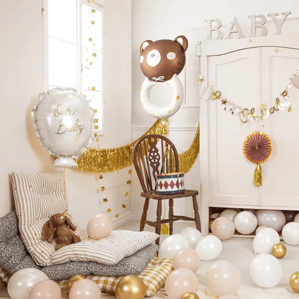 Aluminium ballon Rammelaar Beer, 61 x 88 cm, crème en bruin
