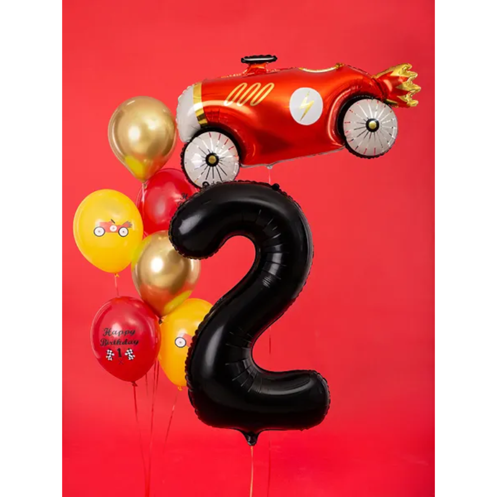 Ball Chiffre ''2'', aluminium, 86cm, zwart