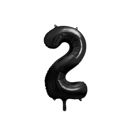 Ball Chiffre ''2'', aluminium, 86cm, zwart