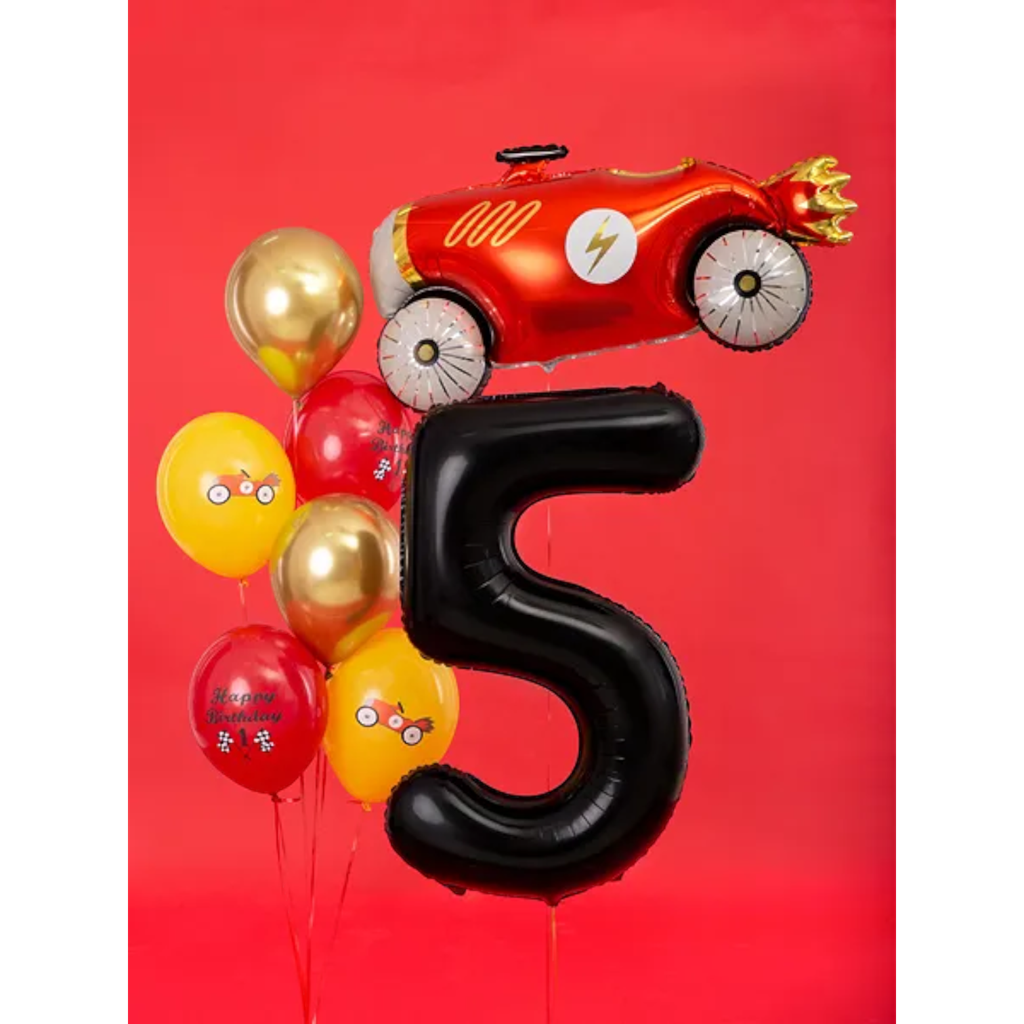 Ball Chiffre ''5'', aluminium, 86cm, zwart