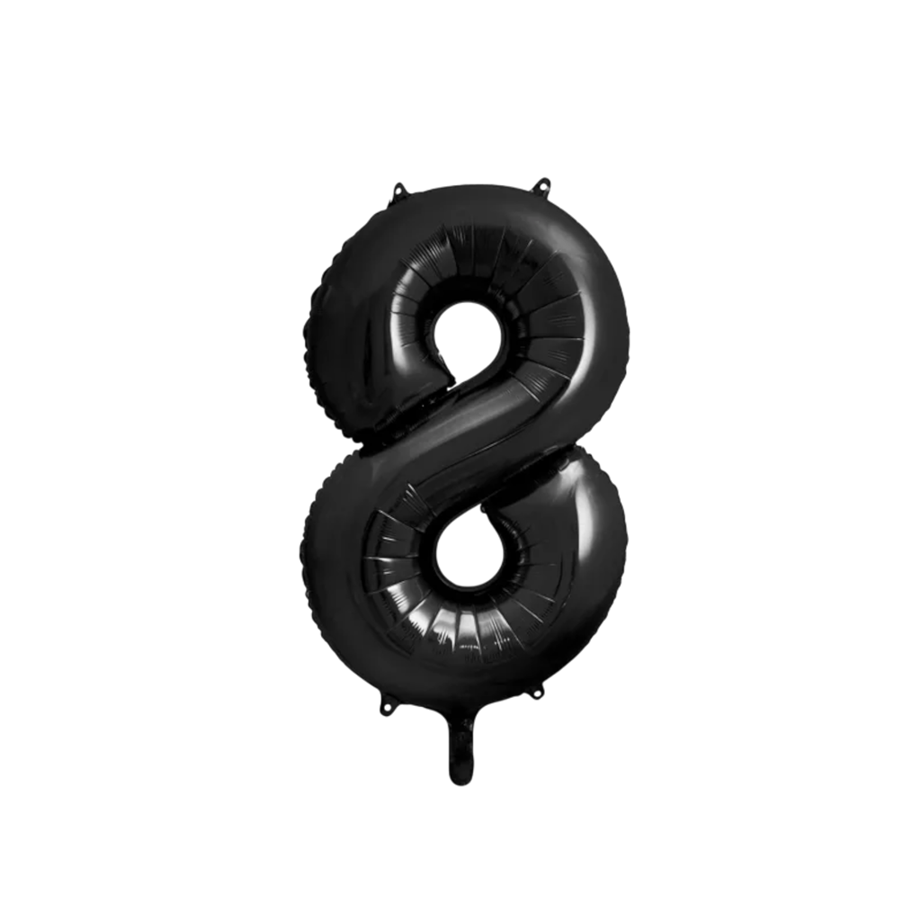 Ball Chiffre ''8'', aluminium, 86cm, zwart