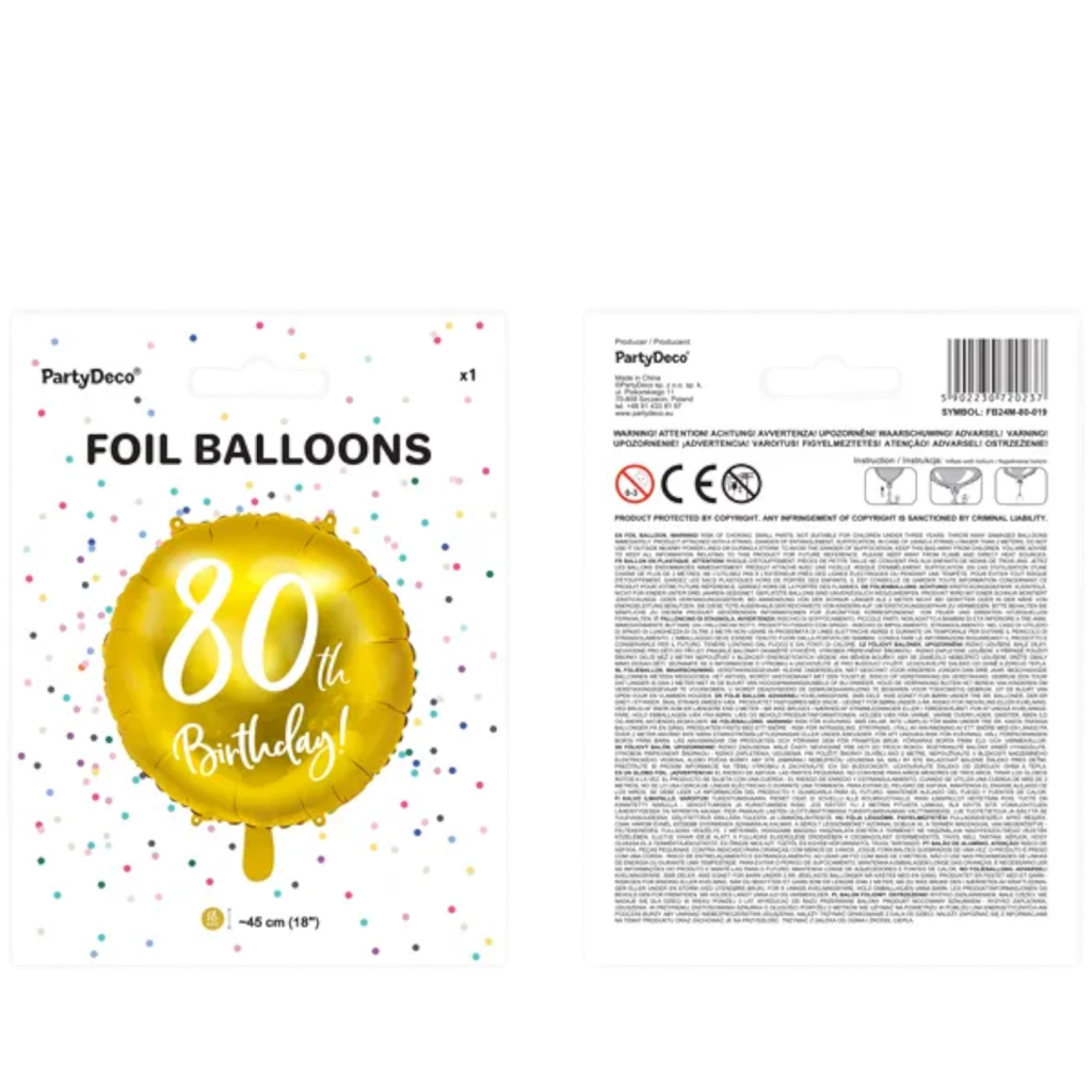 Gouden verjaardagsballon 80 jaar