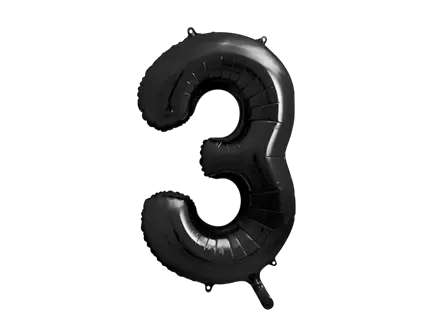 Bal Chiffre ''3'', aluminium, 86cm, zwart
