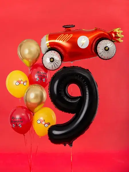 Ball Chiffre ''9'', aluminium, 86cm, zwart