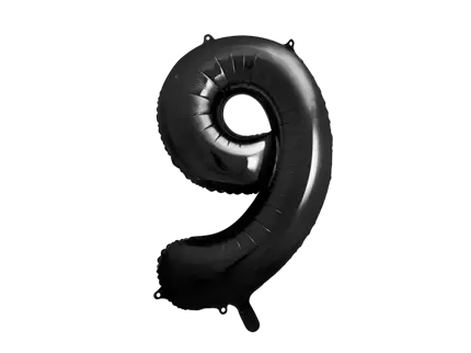 Ball Chiffre ''9'', aluminium, 86cm, zwart