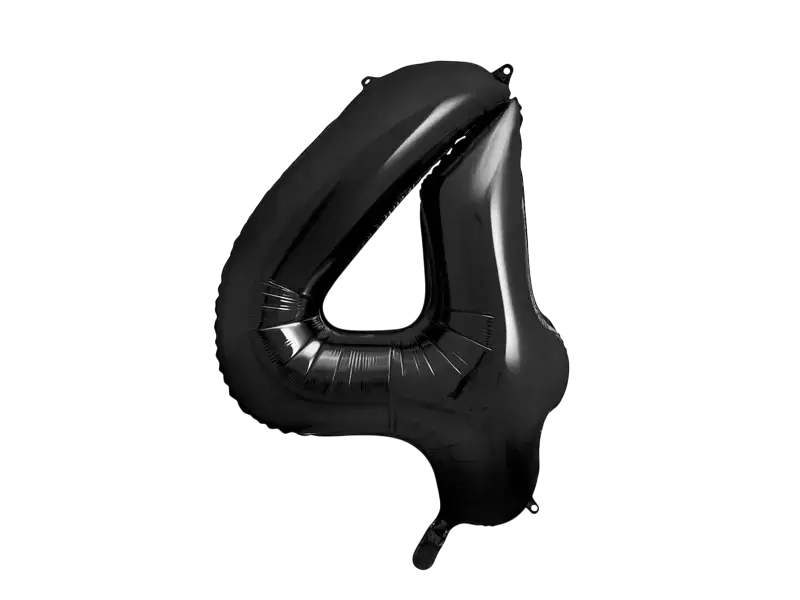 Bal Chiffre ''4'', aluminium, 86cm, zwart