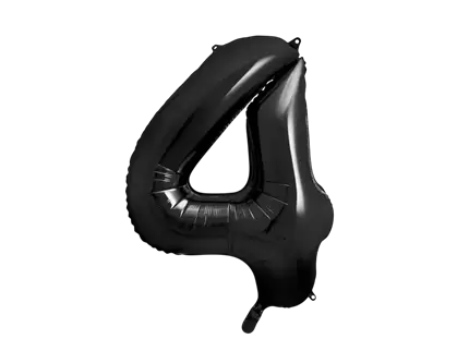 Bal Chiffre ''4'', aluminium, 86cm, zwart