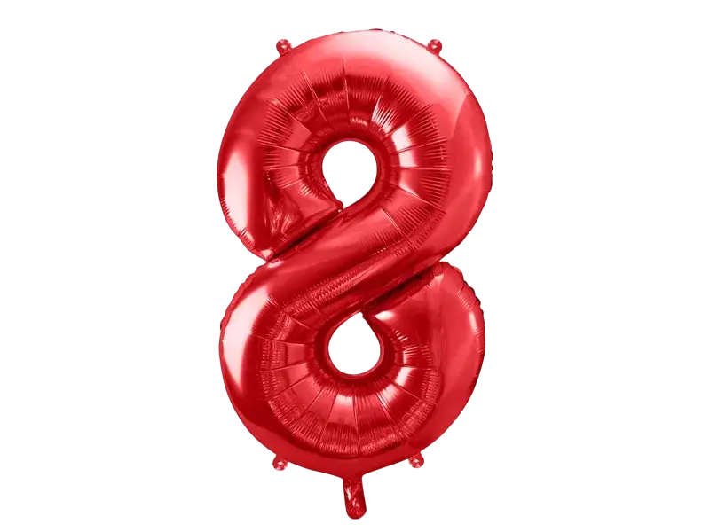 Bal Chiffre ''8'', aluminium, 86cm, rood