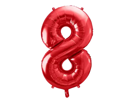 Bal Chiffre ''8'', aluminium, 86cm, rood