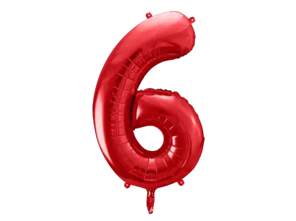 Bal Chiffre ''6'', aluminium, 86cm, rood