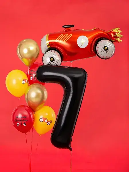 Ball Chiffre ''7'', aluminium, 86cm, zwart
