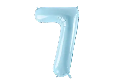 Ball Chiffre ''7'', aluminium, 86cm, lichtblauw