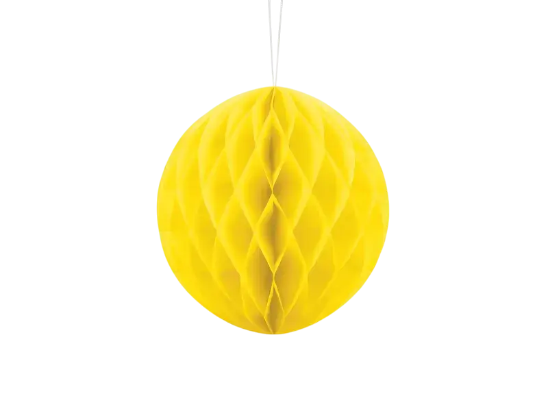 Papieren honingraatbal, geel, 20 cm