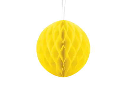 Papieren honingraatbal, geel, 20 cm