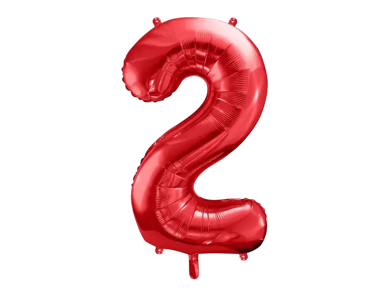 Bal Chiffre ''2'', aluminium, 86cm, rood
