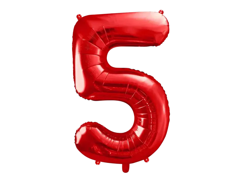 Bal Chiffre ''5'', aluminium, 86cm, rood
