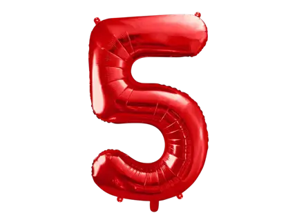 Bal Chiffre ''5'', aluminium, 86cm, rood