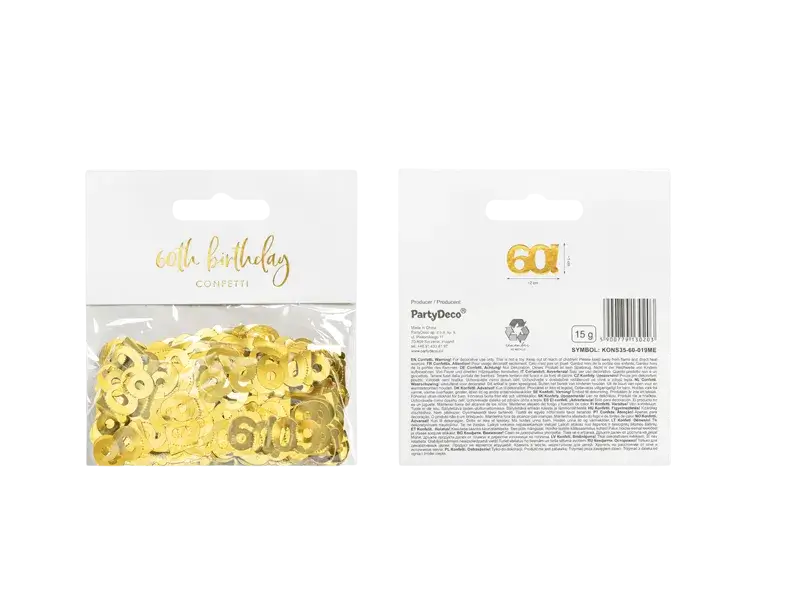 Gouden confetti 60 jaar