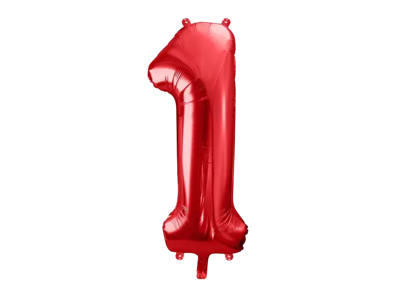 Bal Chiffre ''1'', aluminium, 86cm, rood