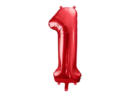 Bal Chiffre ''1'', aluminium, 86cm, rood