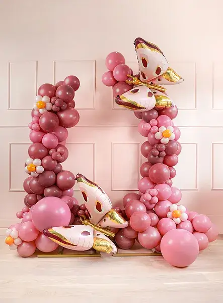 60 cm ronde ballon, wild pastelroze