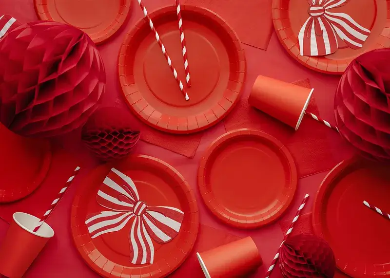 Papieren bal, rood, 20 cm