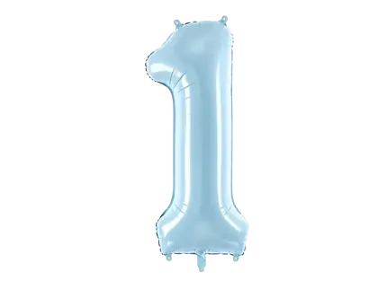 Bal Chiffre ''1'', aluminium, 86cm, lichtblauw