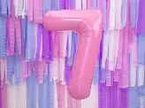 Bal Chiffre ''7'', aluminium, 86cm, lichtroze
