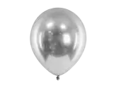 10 glanzende zilveren ballonnen