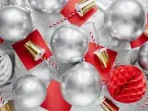 10 glanzende zilveren ballonnen